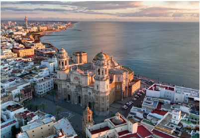 Vista de la catedral de Cádiz.